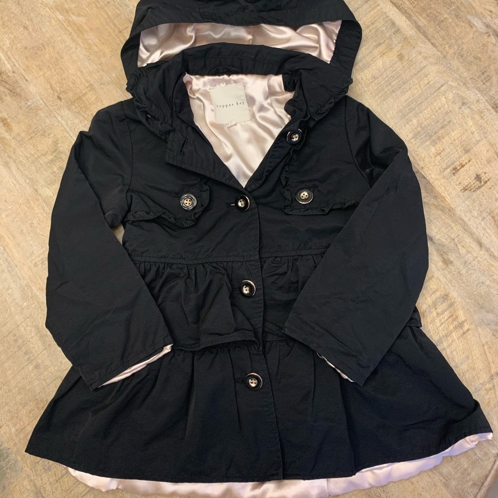 Ruffled and hooded Copper Key Jacket